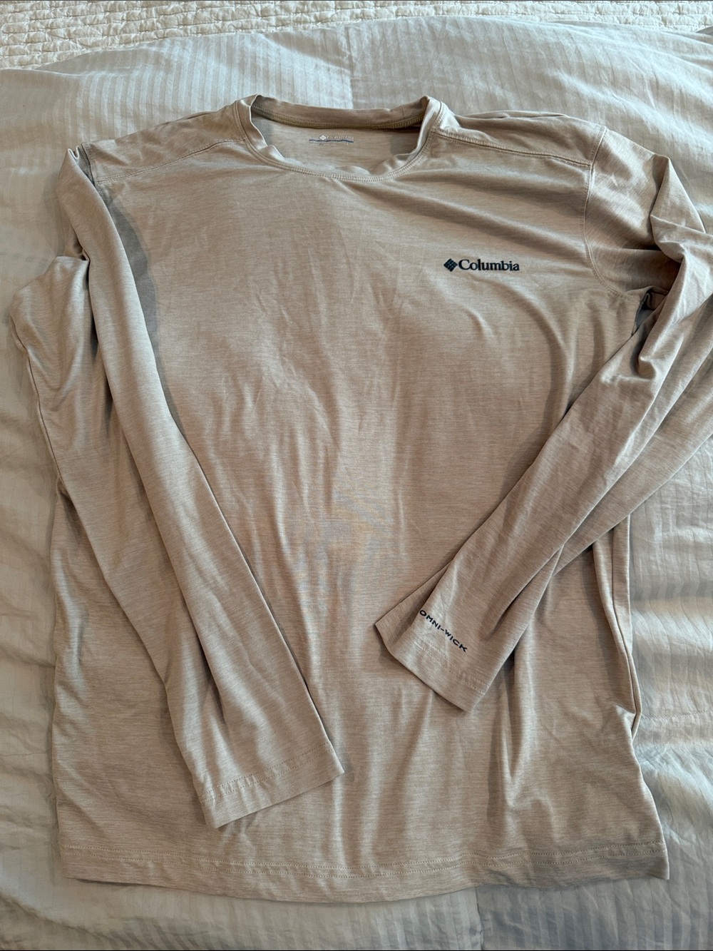 Columbia Men’s Long Sleeve Shirt - Beige with Black Logo